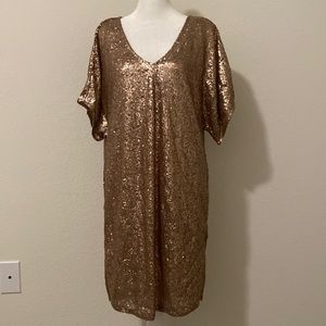 Womens' Holiday Gold sequined dress Size S